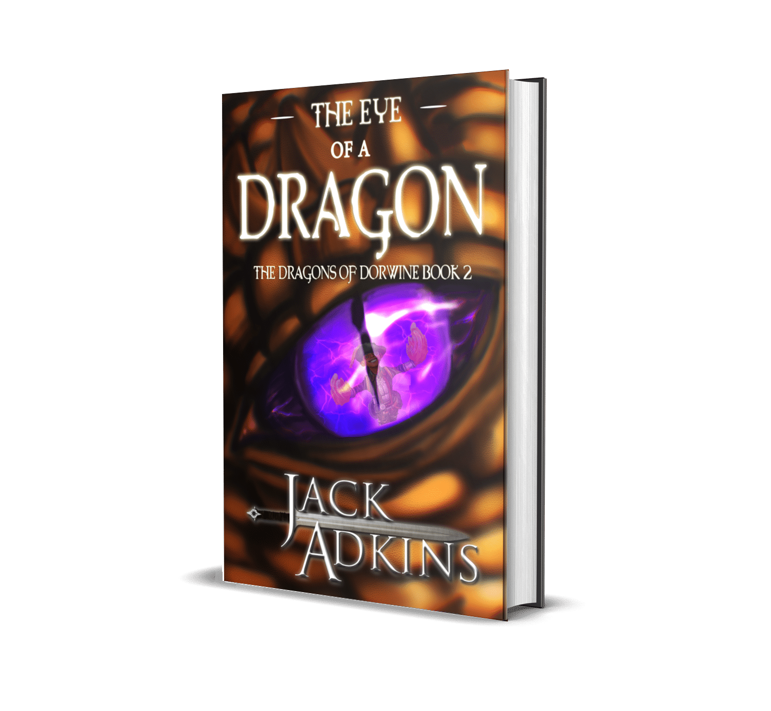 The eye of a Bronze Dragon with an angry purple eye.